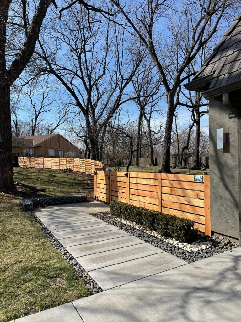 Wooden Horizontal Picket Fence